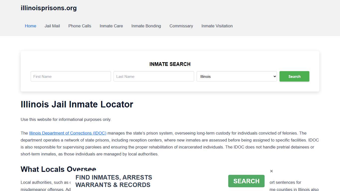Illinois Jail Inmate Search - IL DOC Prison Locator